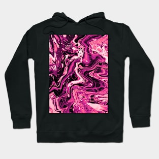 Going Nuclear - Abstract Acrylic Pour Painting - Hot Pink Variant Hoodie